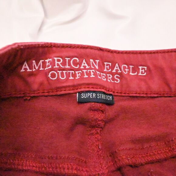 American Eagle Outfitters Womens 4 28x28 Red Super Stretch Jeggings Jeans - Picture 3 of 7